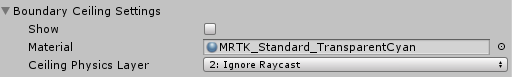 Boundary Visualization Boundary Ceiling Settings