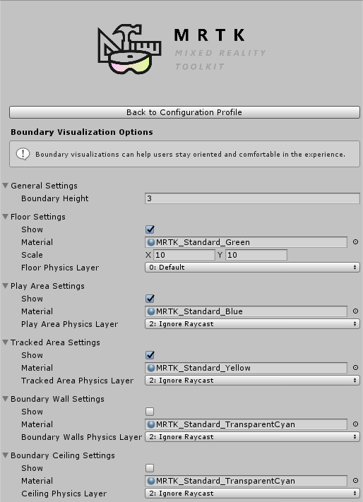 Boundary Visualization Options