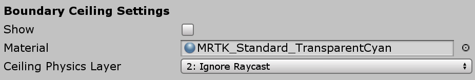 Boundary Visualization Boundary Ceiling Settings