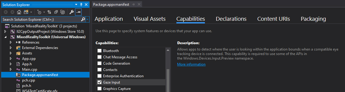 Enabling Gaze Input in Visual Studio