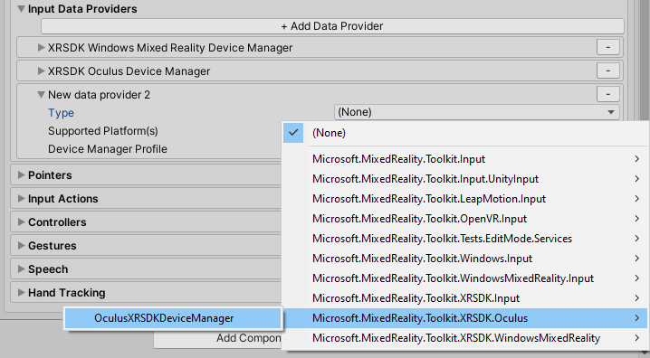 OculusAddXRSDKDataProvider