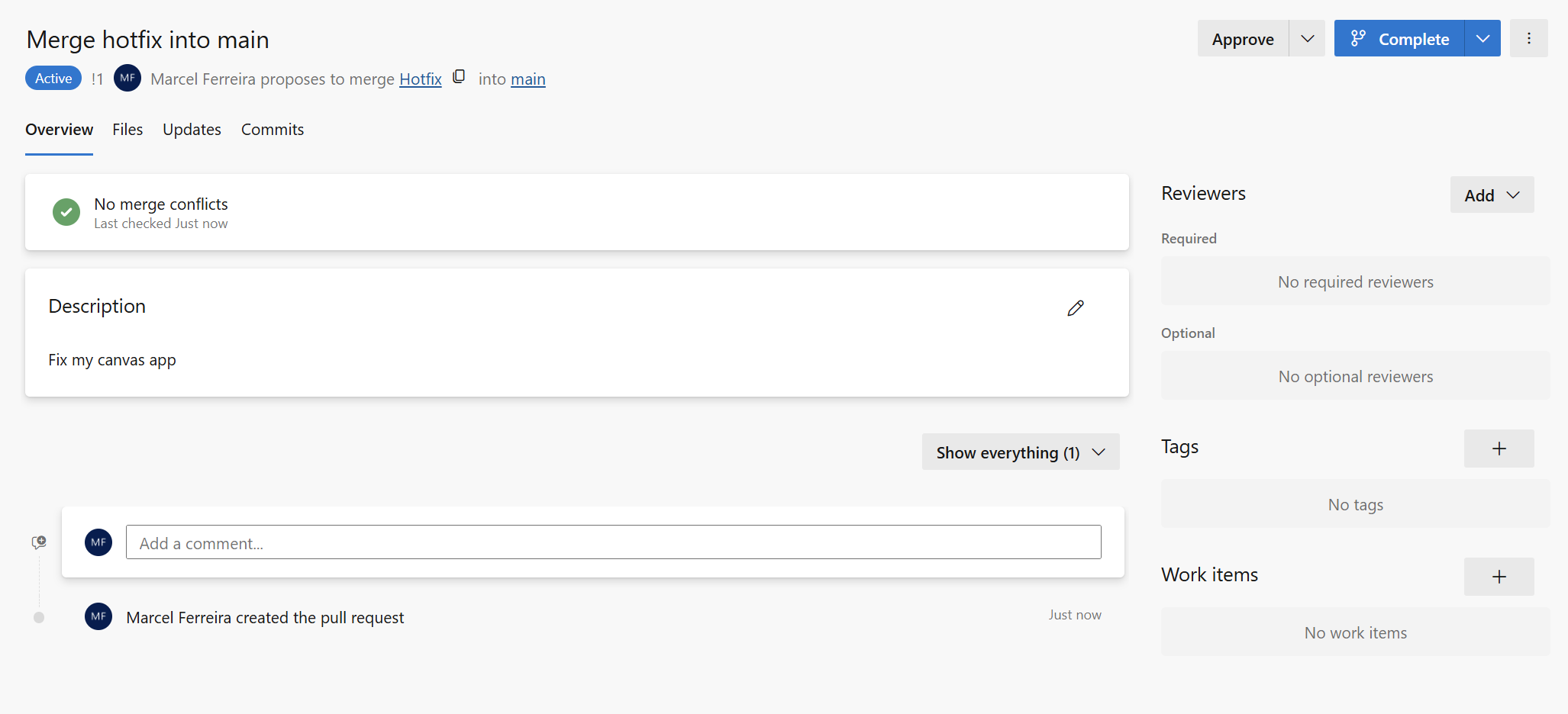 Complete pull request