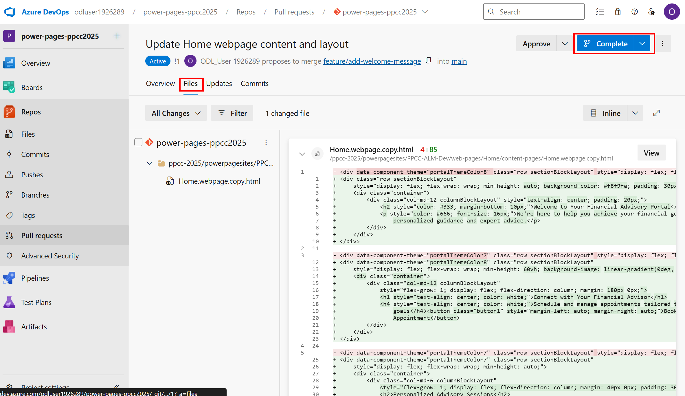 Complete Pull Request