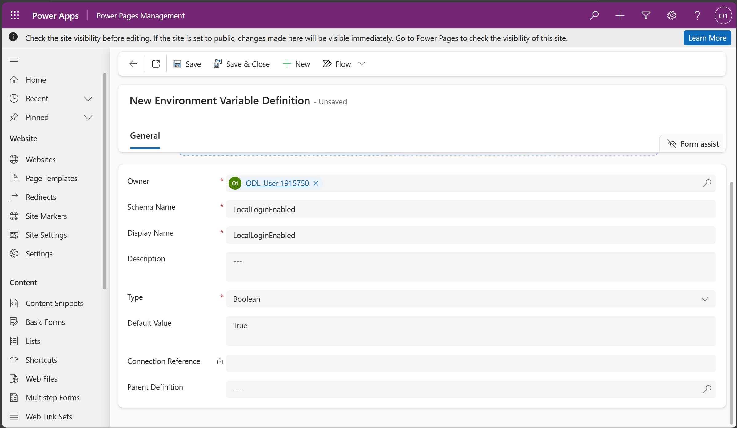 Create Environment Variable