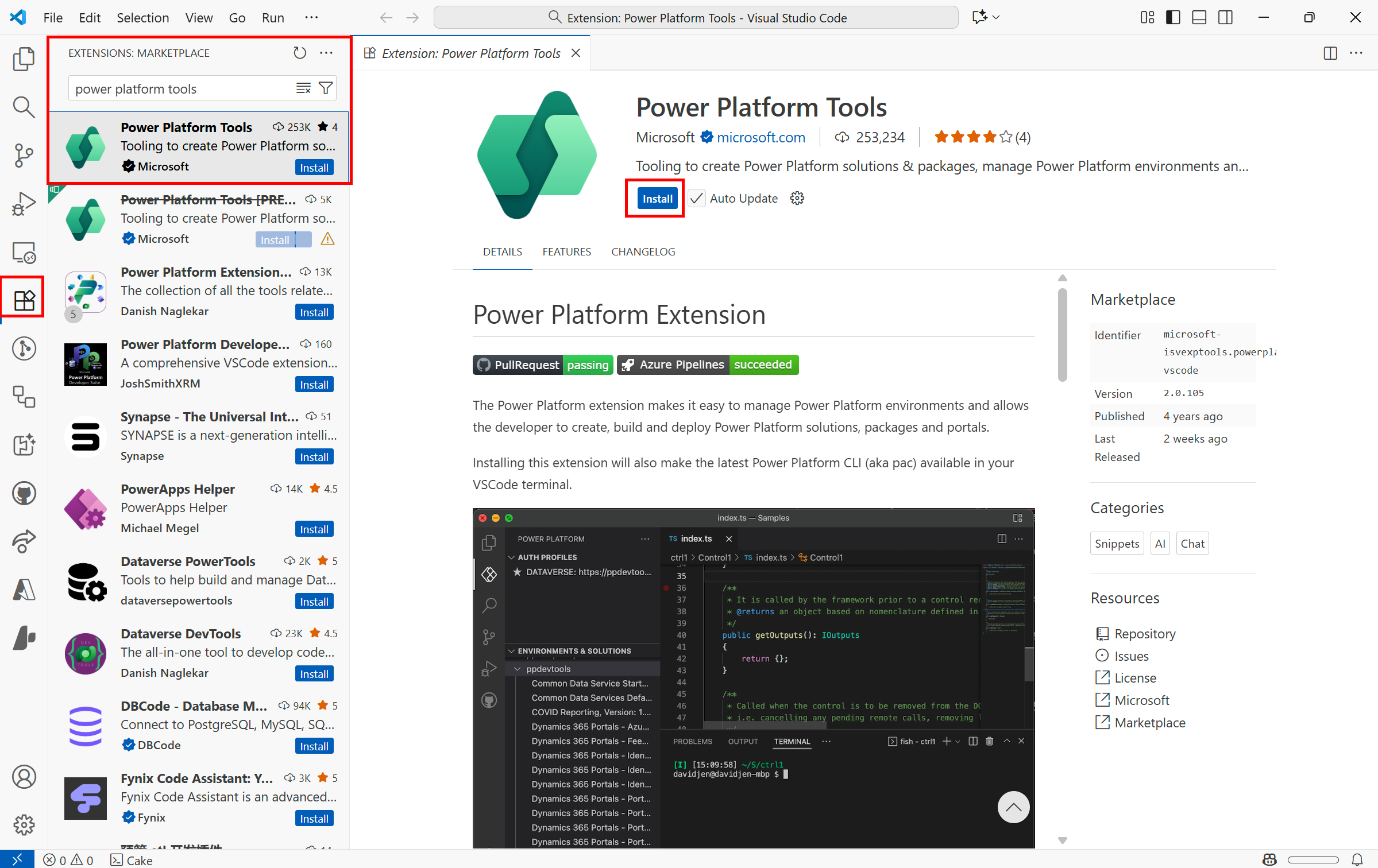 Install Power Platform Tools Extension