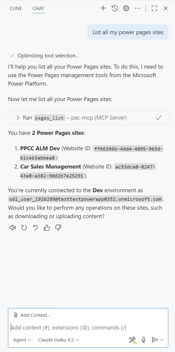 Power Pages MCP