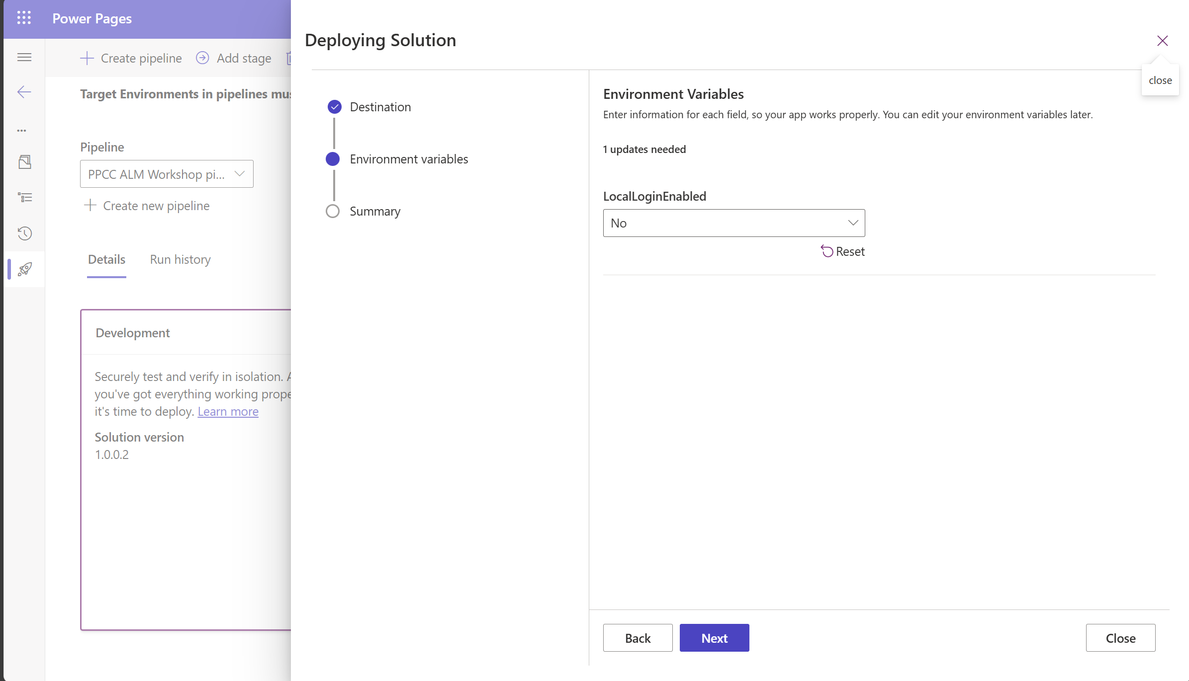 Set Environment Variable Value
