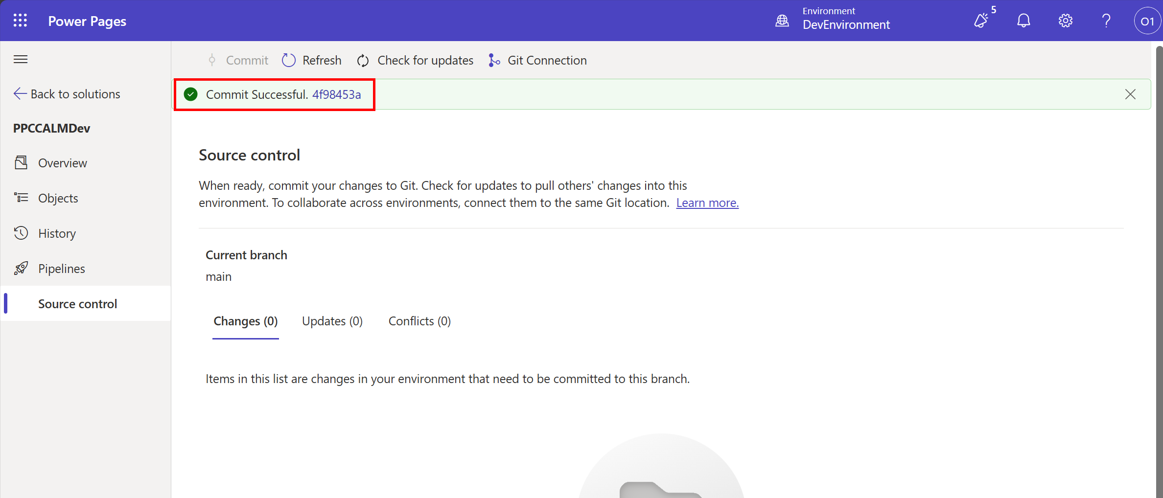 View Commit in Azure DevOps