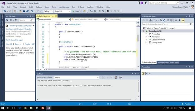 PartsUnlimited : Create a Coded UI Test using Visual Studio
