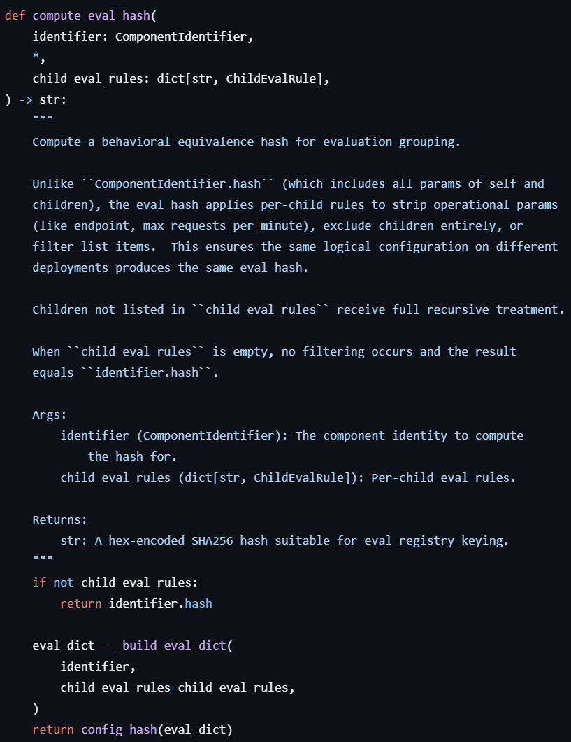 Eval hash calculation
