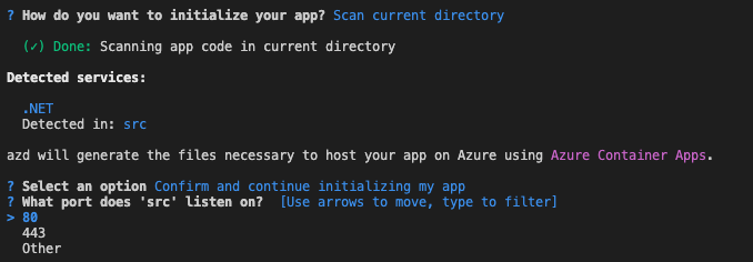 azd init command requirements
