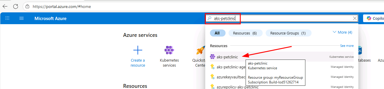 select-aks-petclinic.png