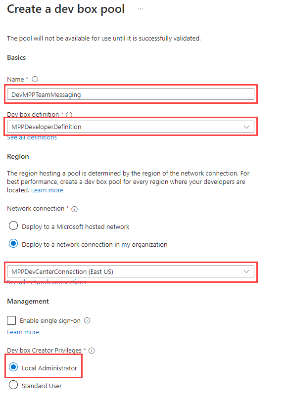 Create a dev box pool, part 1