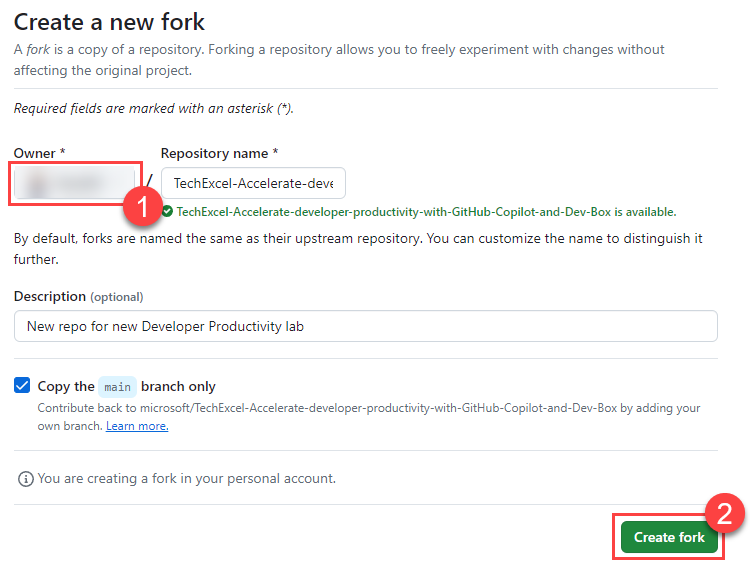 Create a new fork