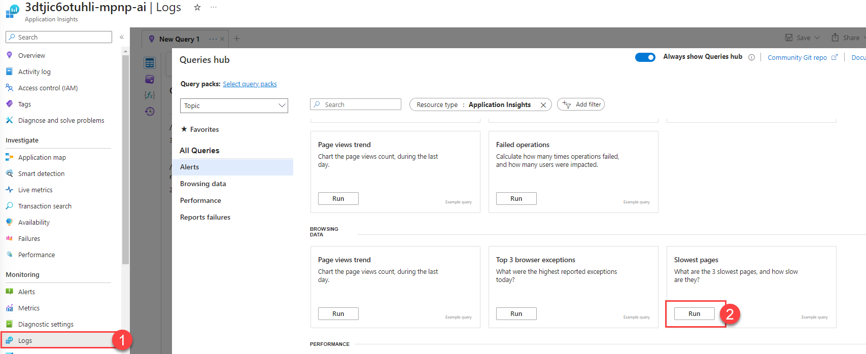 Review the slowest queries associated with your application