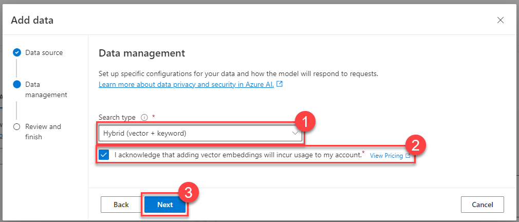 Enable hybrid search via vector and keyword