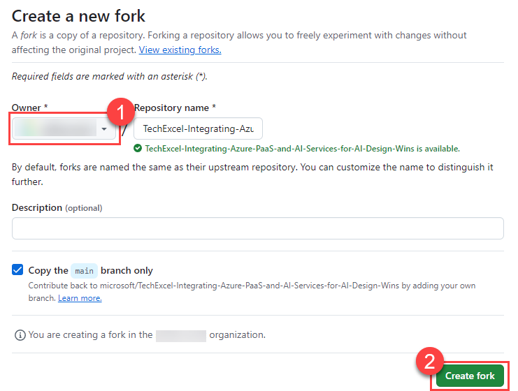 Complete the process of forking the GitHub repository