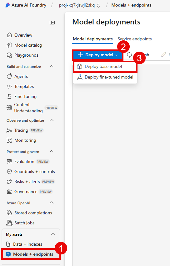 Deploy a new base model.