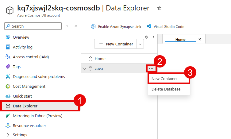 Create a new Cosmos DB container.