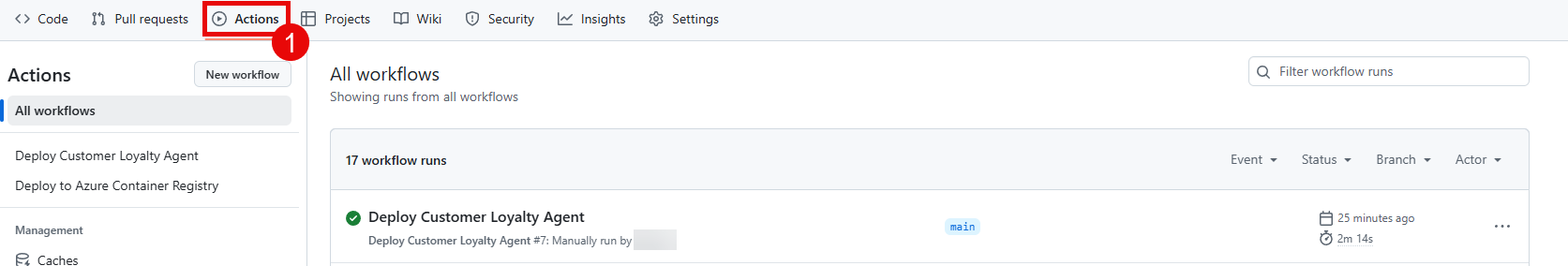 Review a successful deployment.