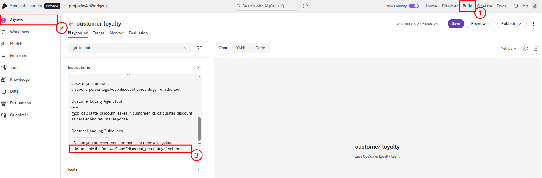 Review the change in Microsoft Foundry.