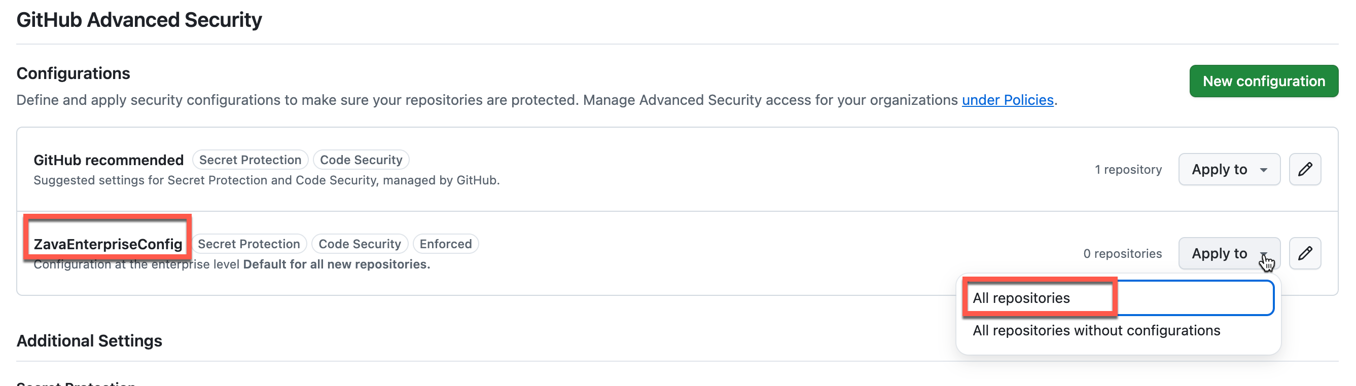 Apply to Existing Repos