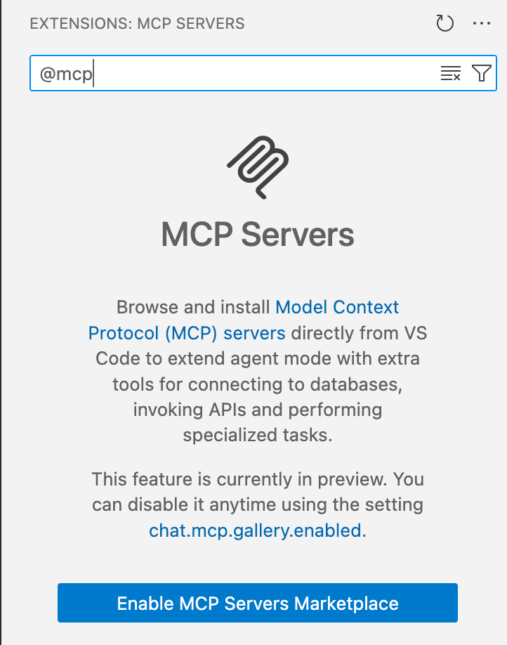 Enable MCP Servers Marketplace