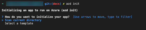 azd init command requirements