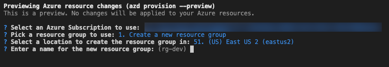 azd provision location