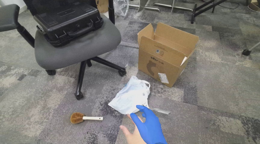 Grasp the cardboard box