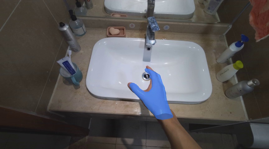 Pick up the soap with heart shape in the soap dish