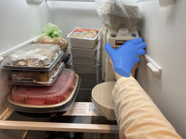 Take the milk bottle out of the fridge
