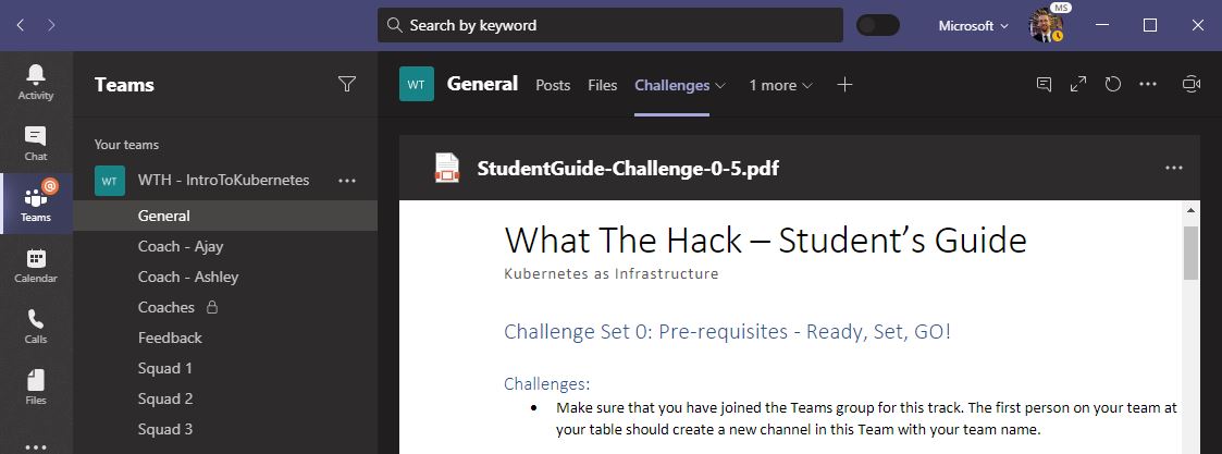 Sample What The Hack Event Team - PDF Challenges