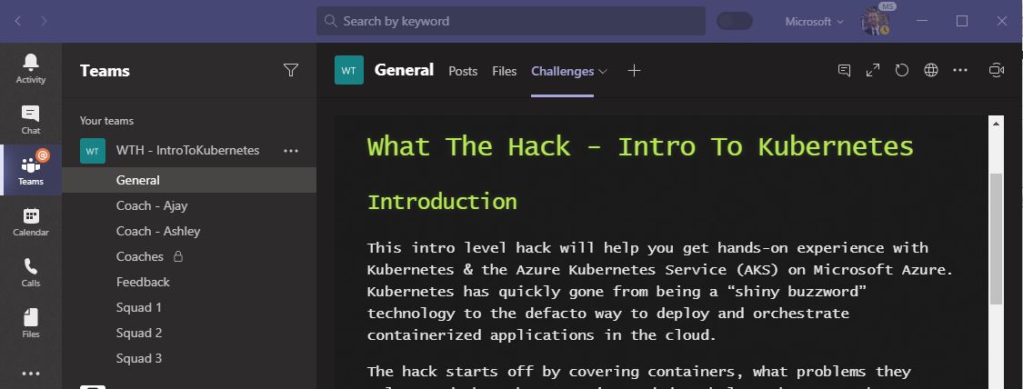 Sample What The Hack Event Team - Website Challenges