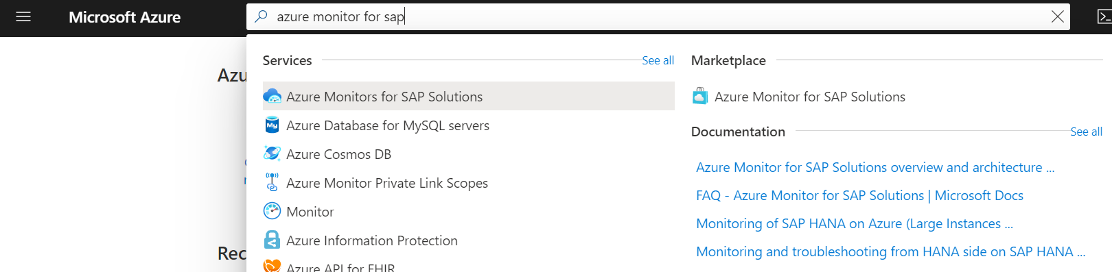 Azure Monitor for SAP