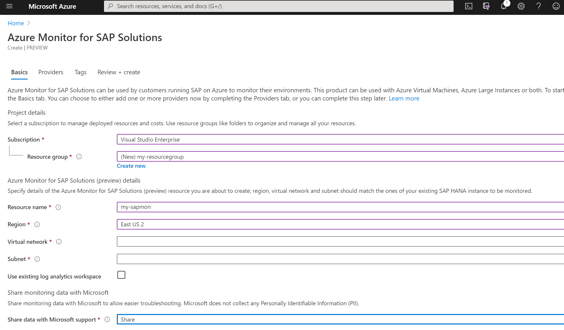 Azure Monitor for SAP