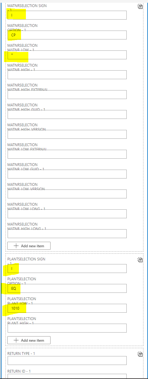 Flow for Materiallist - SAP System details