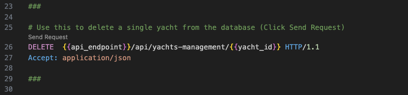 How to delete/remove yacht records