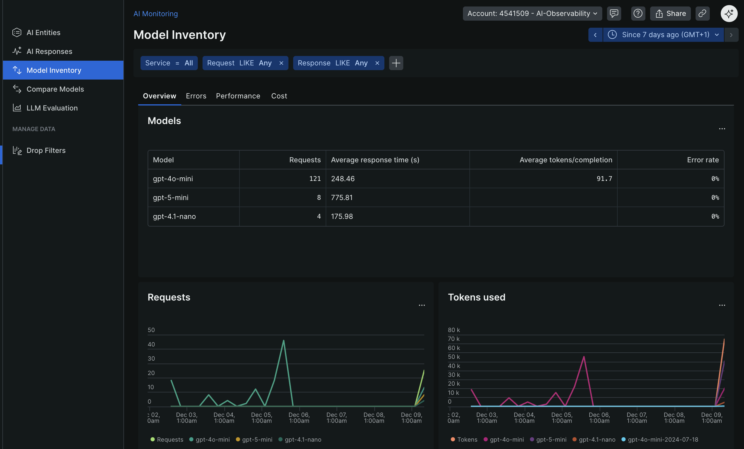 Model Inventory Screenshot