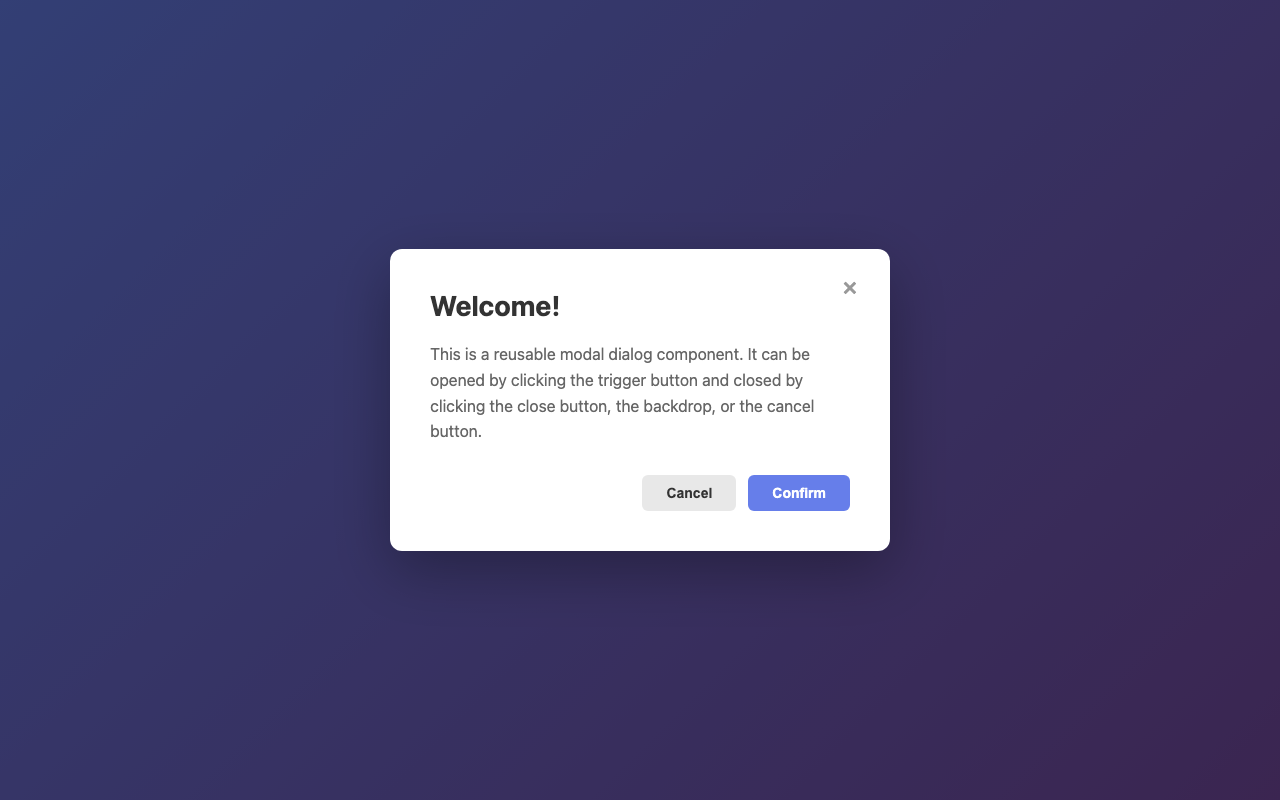 Screenshot sample 13 for modal-dialog / Claude Haiku 4.5
