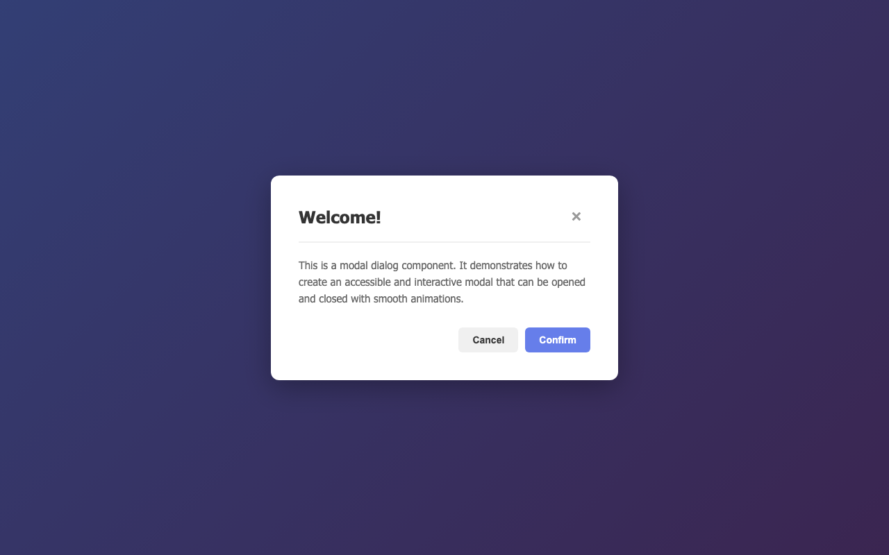 Screenshot sample 14 for modal-dialog / Claude Haiku 4.5