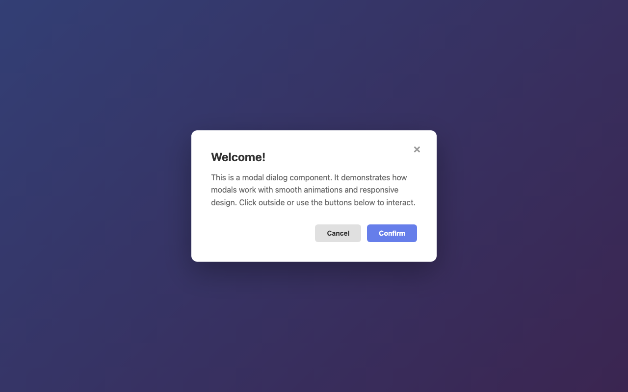 Screenshot sample 19 for modal-dialog / Claude Haiku 4.5