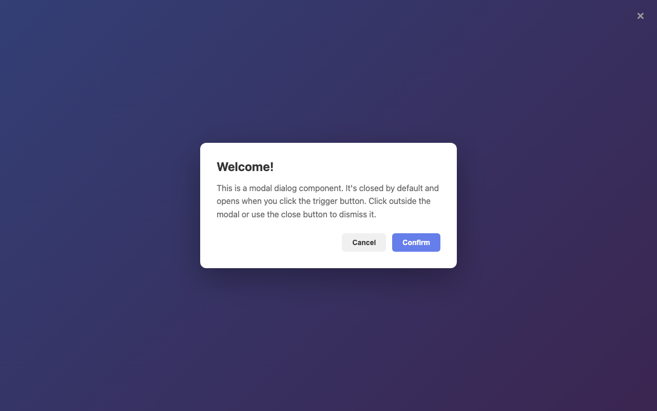 Screenshot sample 2 for modal-dialog / Claude Haiku 4.5