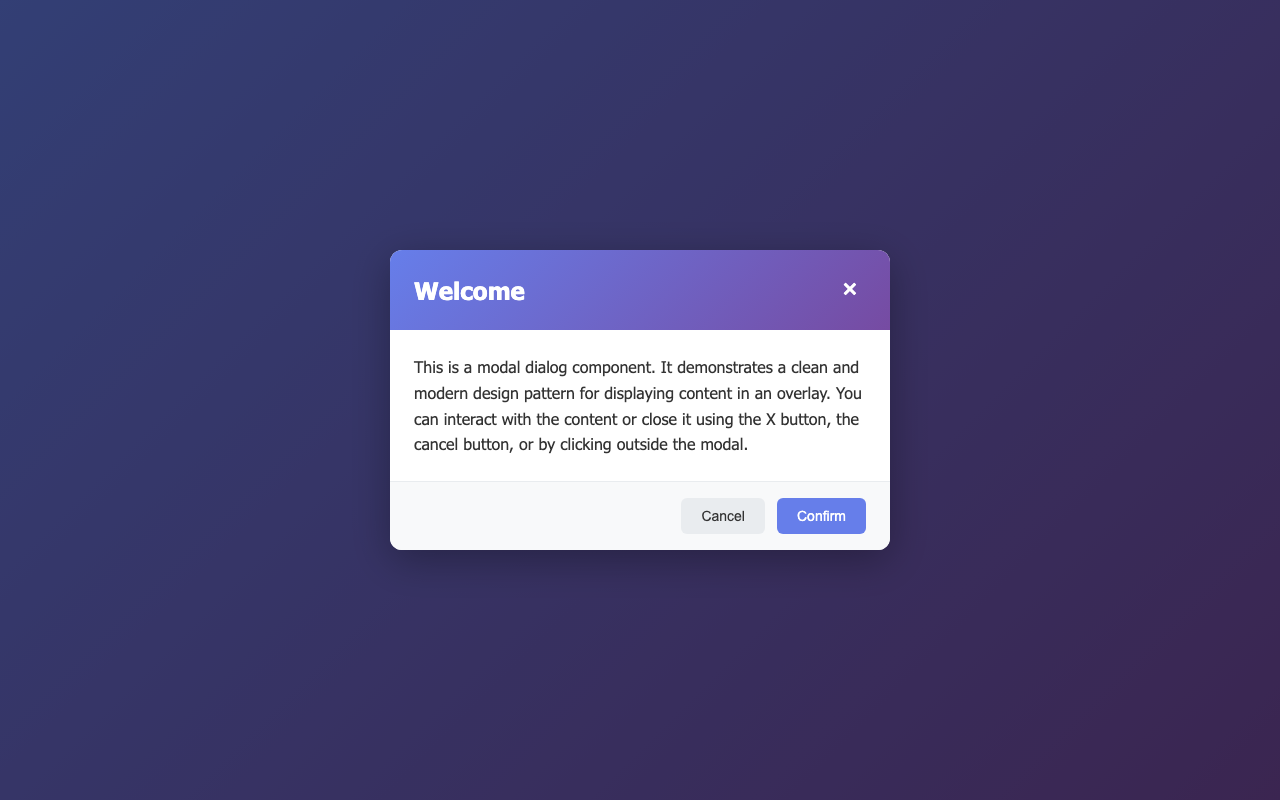 Screenshot sample 20 for modal-dialog / Claude Haiku 4.5