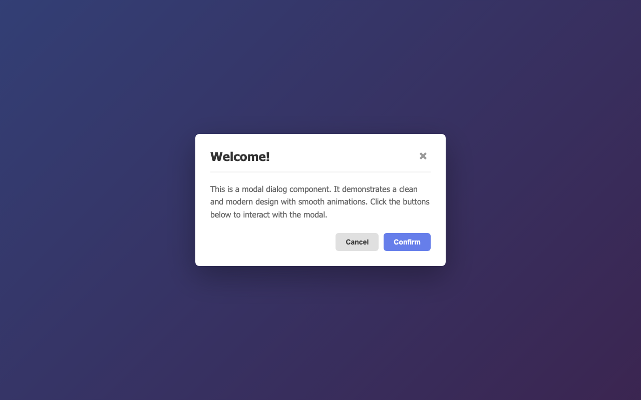 Screenshot sample 21 for modal-dialog / Claude Haiku 4.5