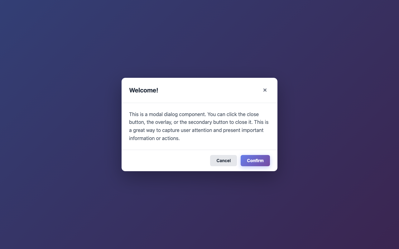 Screenshot sample 22 for modal-dialog / Claude Haiku 4.5
