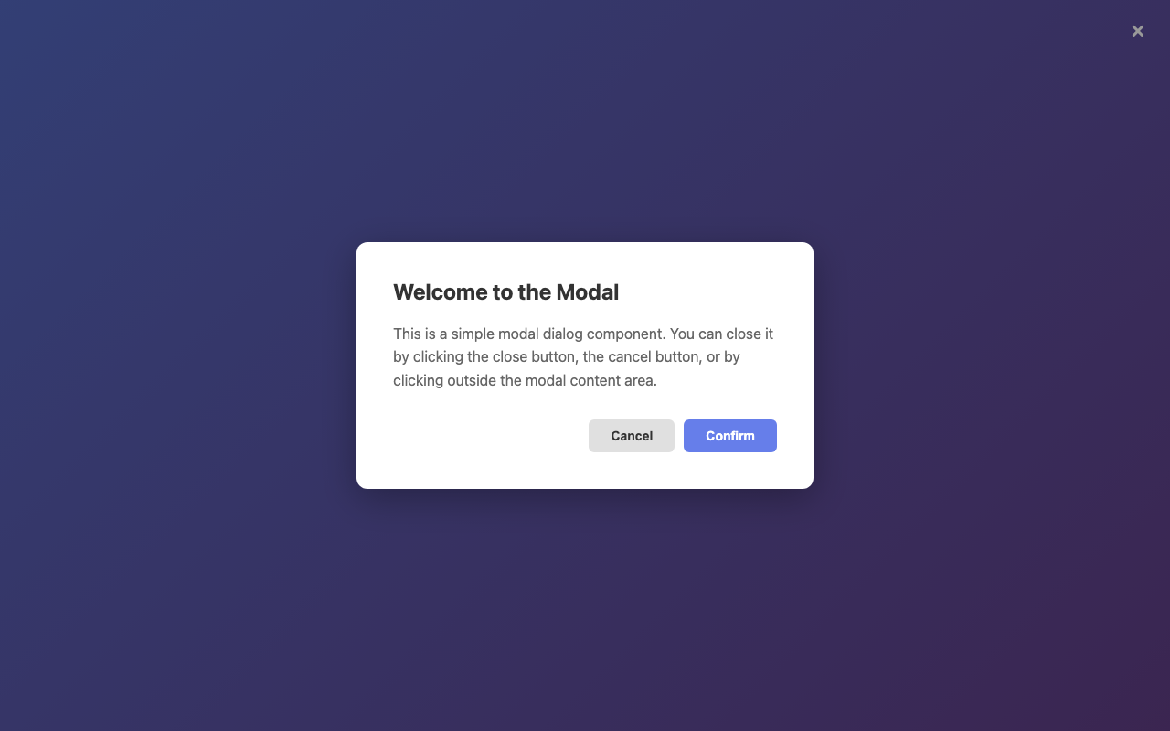 Screenshot sample 23 for modal-dialog / Claude Haiku 4.5