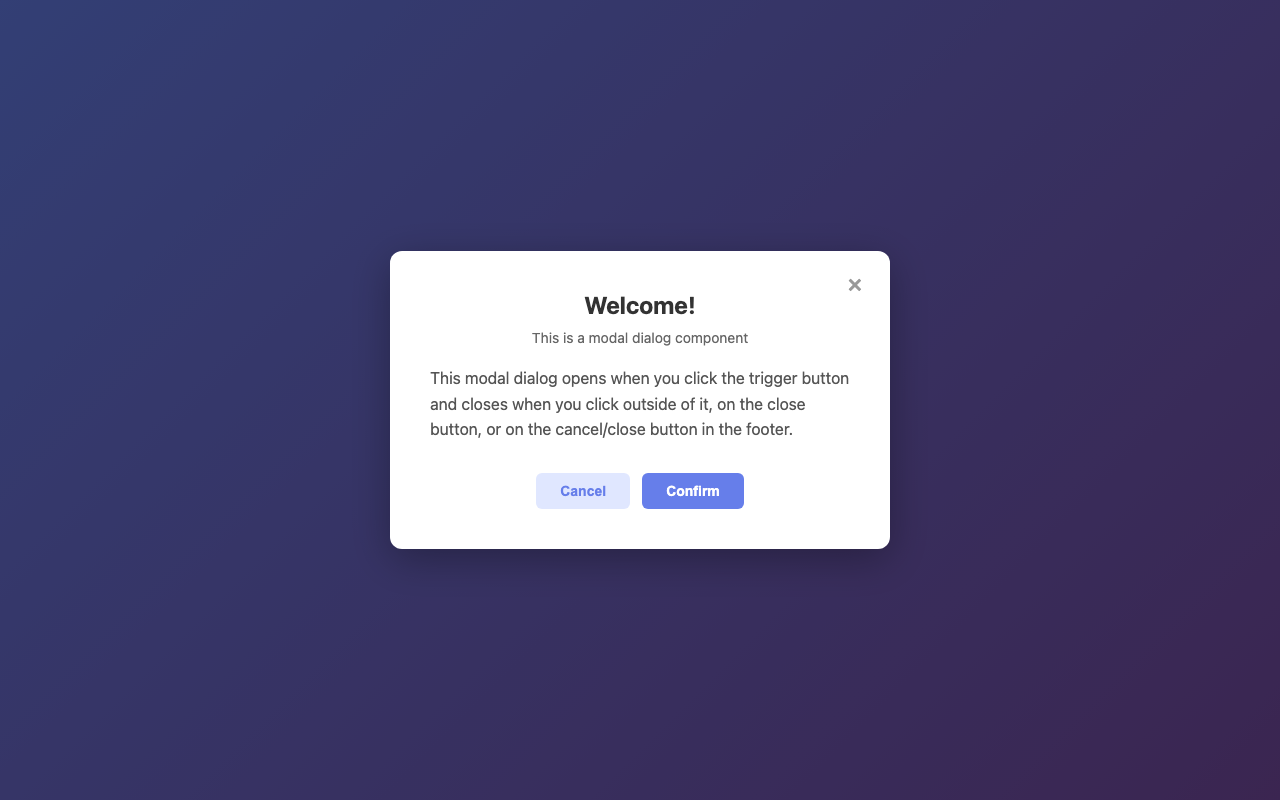 Screenshot sample 24 for modal-dialog / Claude Haiku 4.5