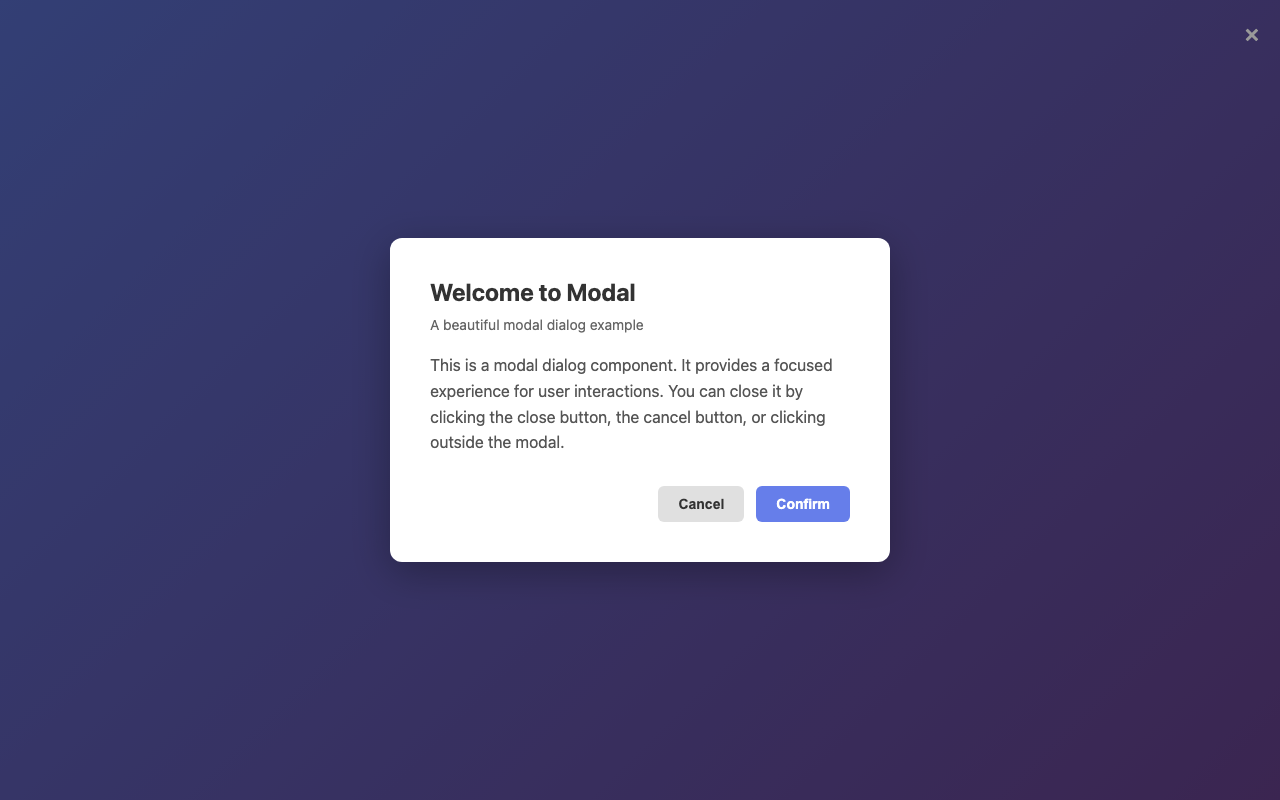Screenshot sample 25 for modal-dialog / Claude Haiku 4.5