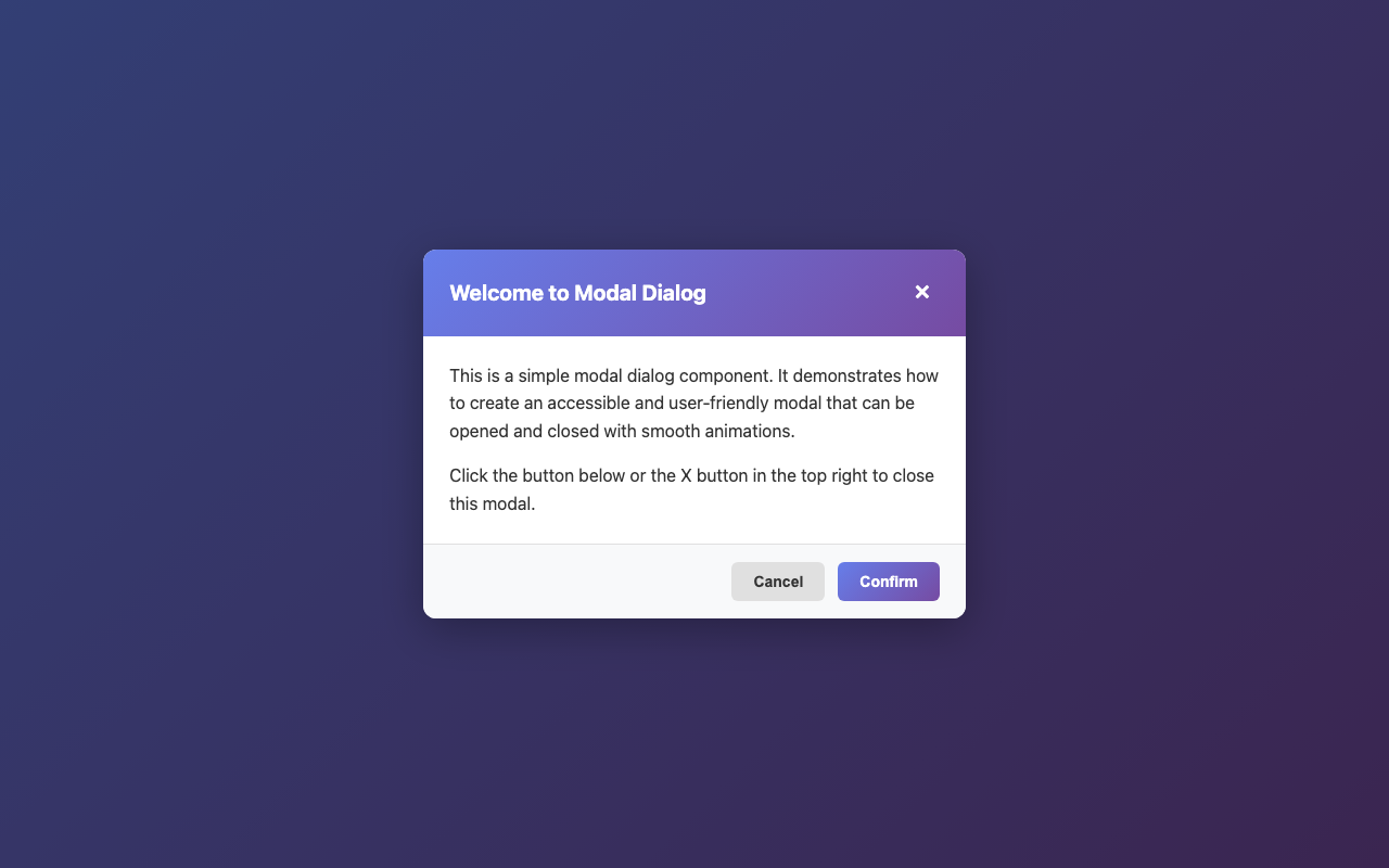 Screenshot sample 27 for modal-dialog / Claude Haiku 4.5